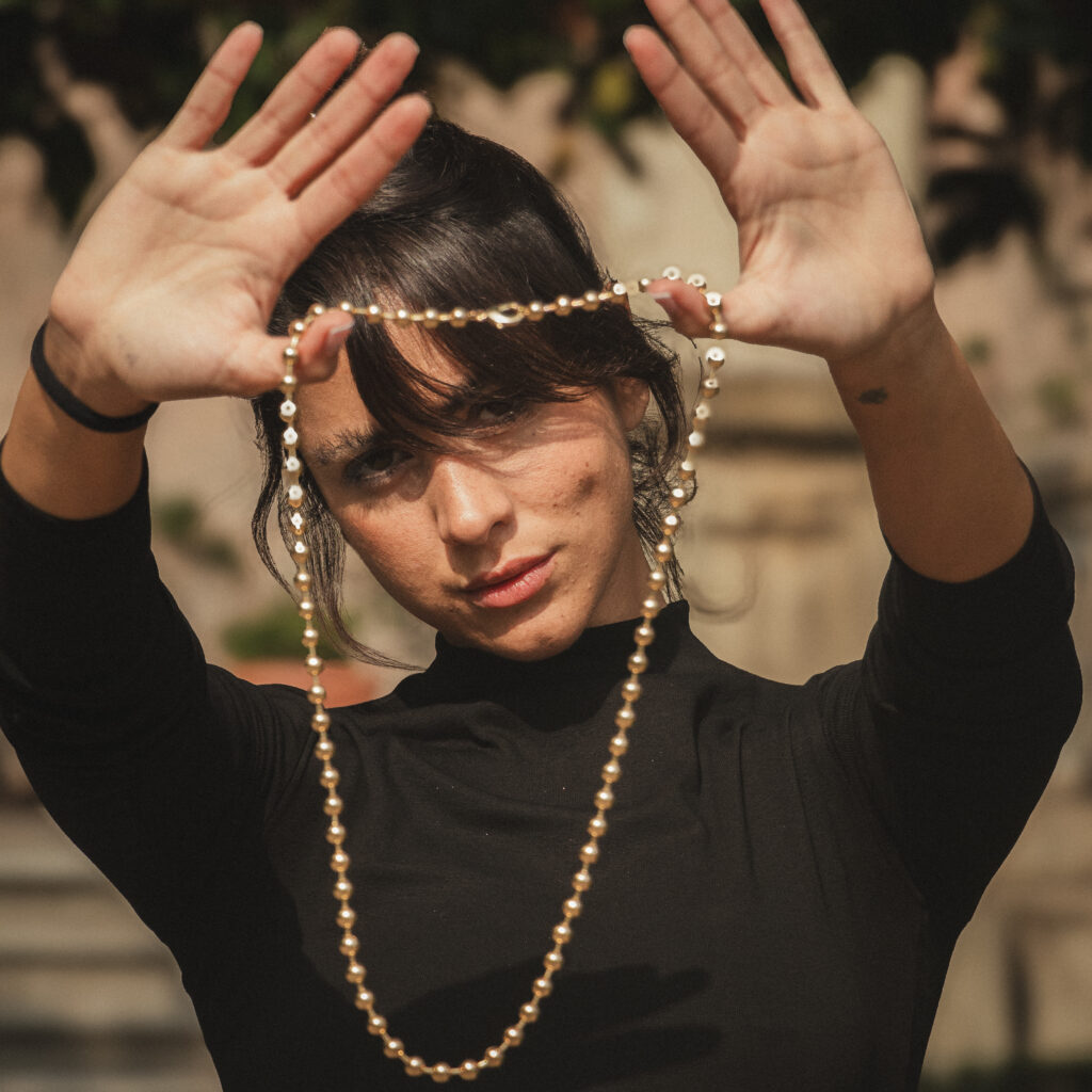 Cadena Bolas de acero brillante